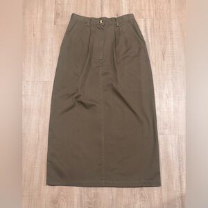Vintage Westbound Brown Pleated Midi Skirt 100% Cotton